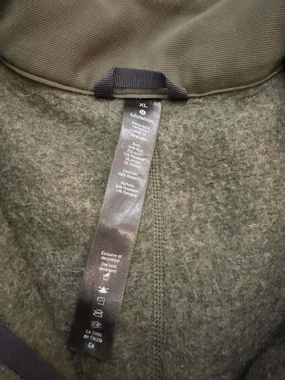 Lululemon Sherpa Fleece Half-Zip Pullover Olive Green Size XL - Picture 2 of 4